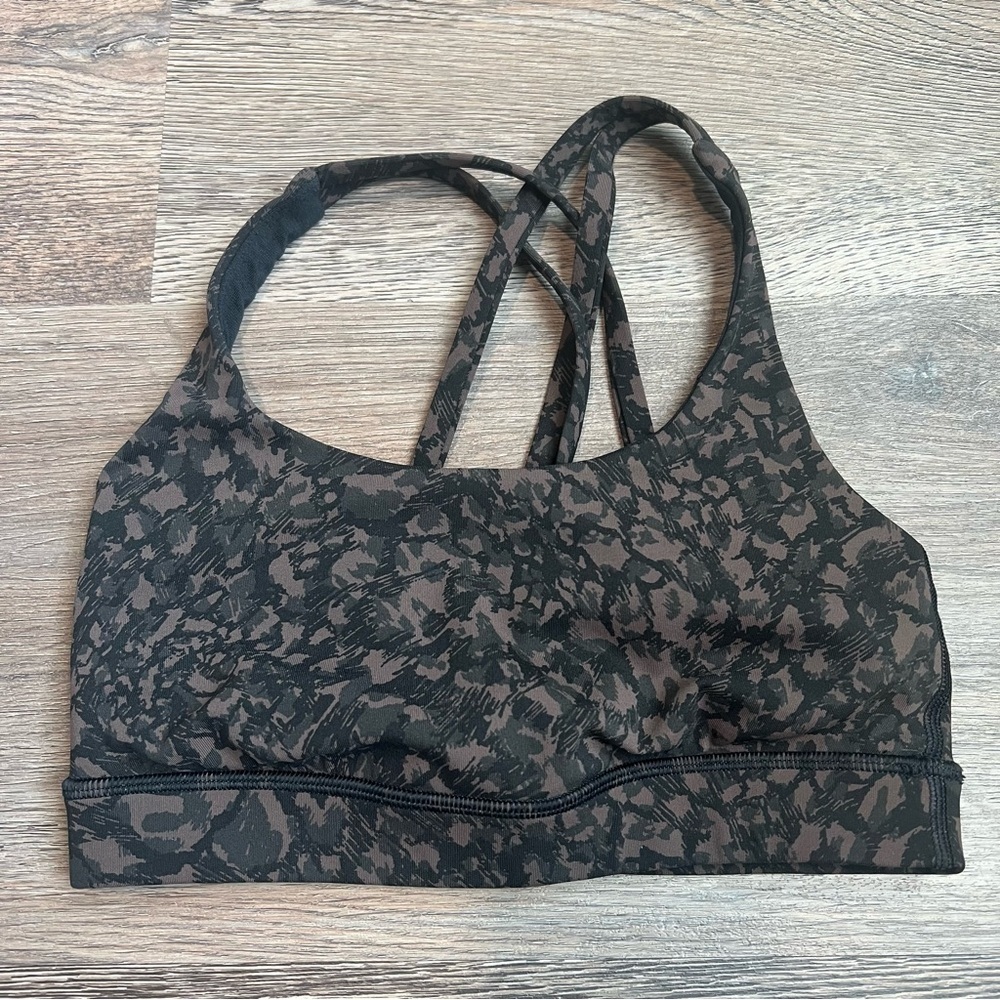 Lululemon Energy Bra *Medium Support, B-D Cup Wild Thing Camo Brown Earth Multi